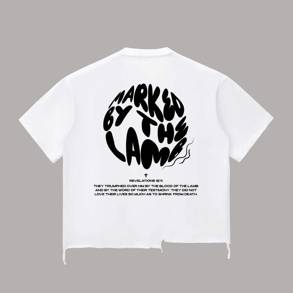‘Marked by the lamb’ Snow Washed, Boxy, T-shirt